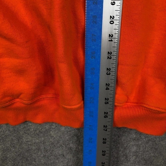 VTG Sand Knit Men's 1/4 Zip Knit Sweater Large Orange Monroe Bearcats USA - Picture 8 of 10